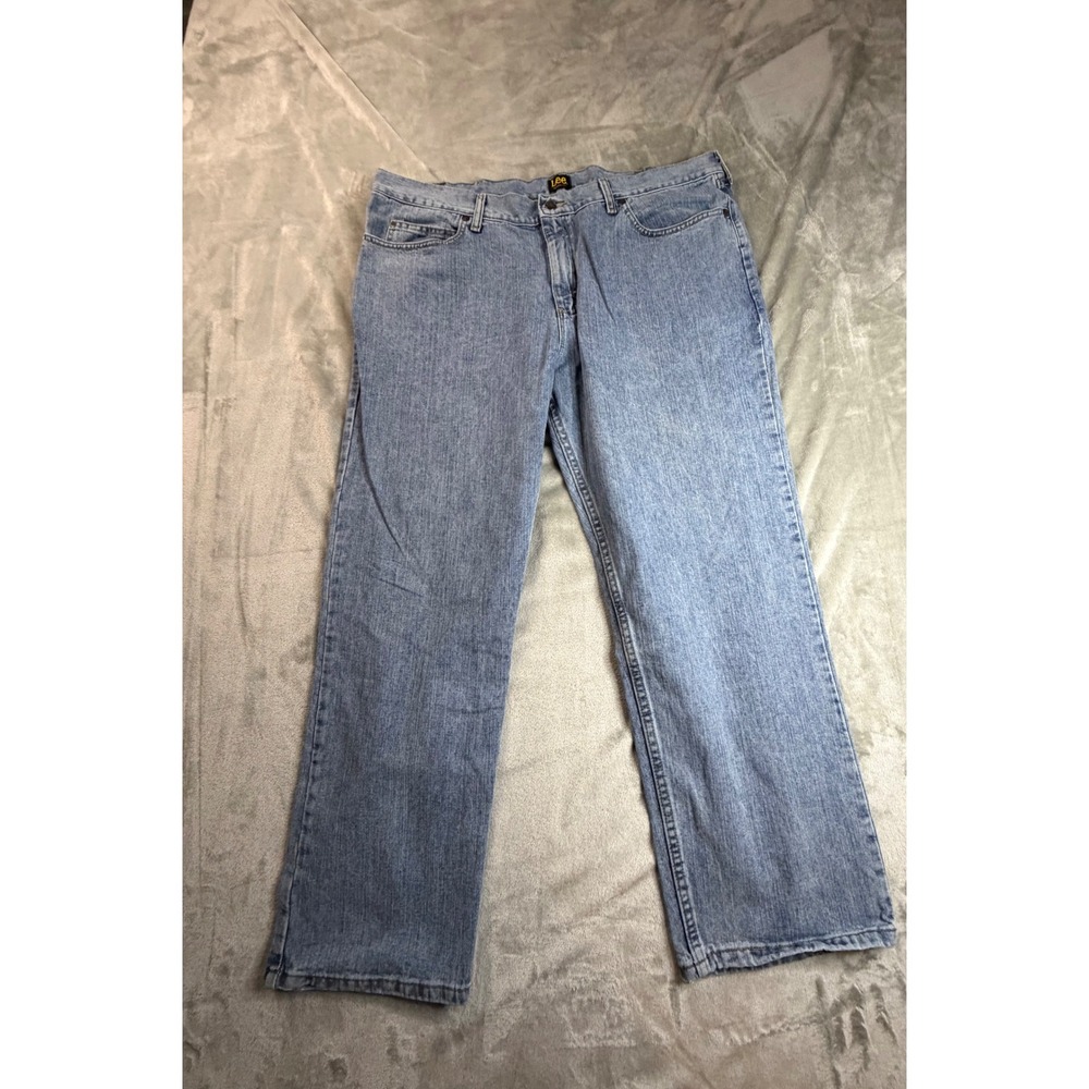 Lee Jeans Mens 42x30 Blue Regular Fit Straight Leg Denim Pants 2055549